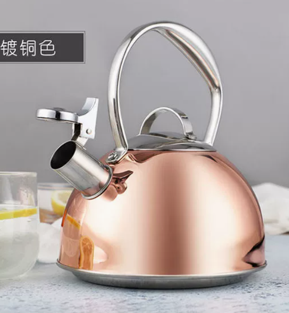Cross-border whistling gas 304 stainless steel household kettle, outdoor whistling kettle for camping