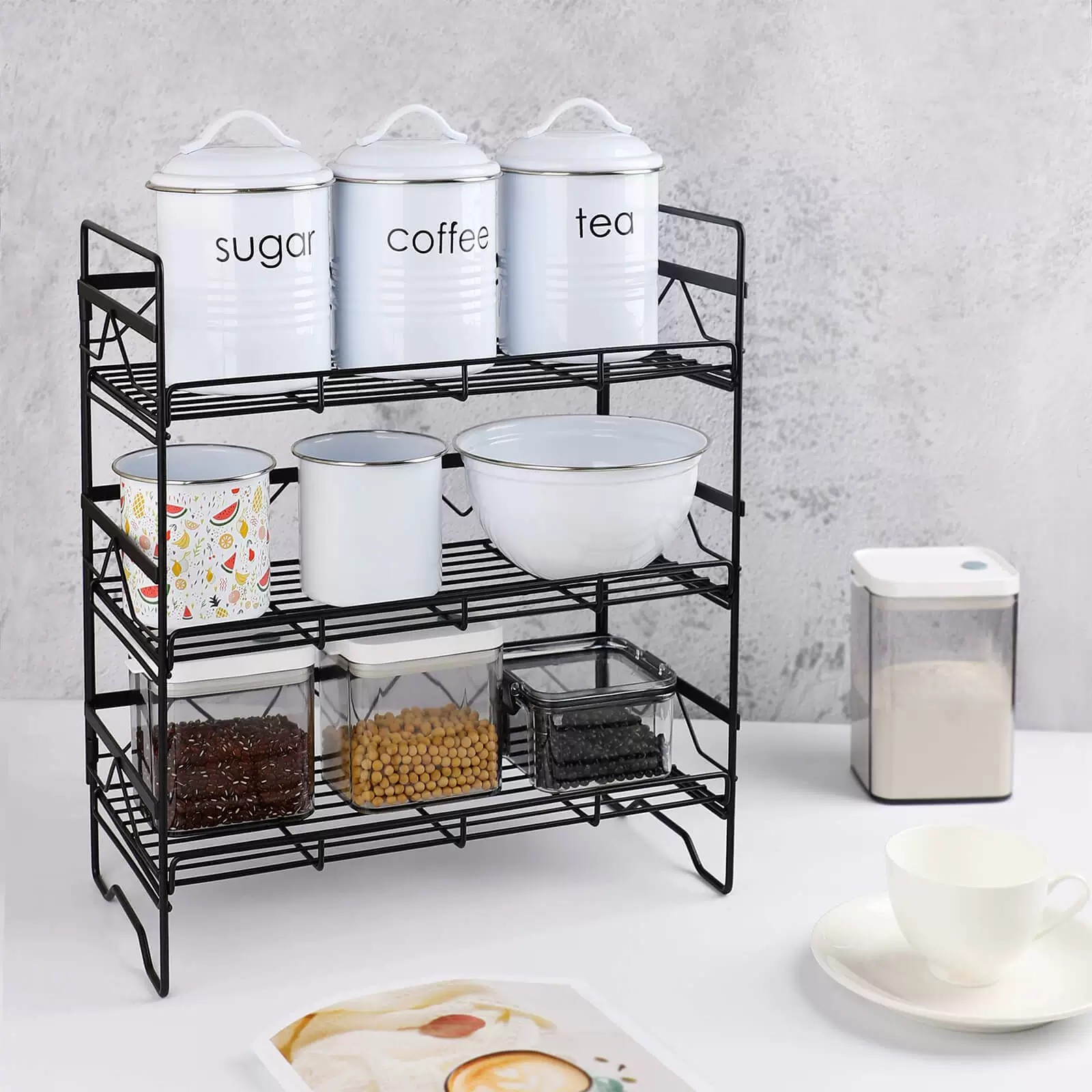 Detachable multi-layer storage rack, kitchen multi-tier shelf, storage coffee rack