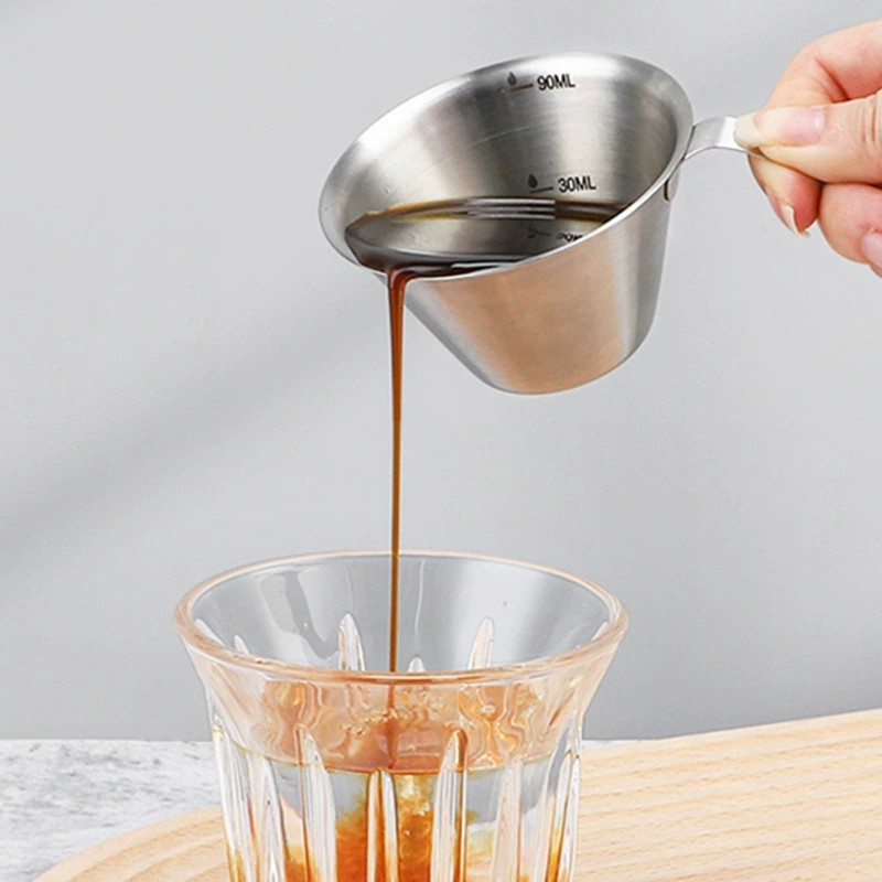 Cross-border 304 Stainless Steel Coffee Extraction Cup with Markings, Portable Ounce Cup for Measuring Espresso