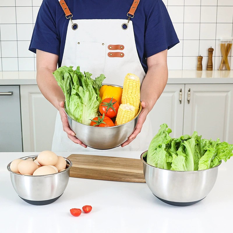 Stainless Steel 304 Cooking Bowl - Multipurpose Mixing Bowl for Beating Eggs, Baking, Flour, Salad, and Baking