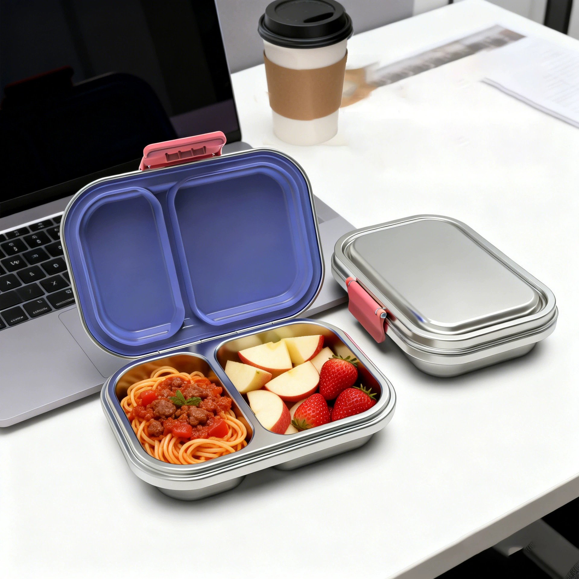 304 Stainless Steel Lunch Box for Students, Office Workers, Outdoor Meals, Snack Box, School Cafeteria Compartments, Kids' Lunch Box