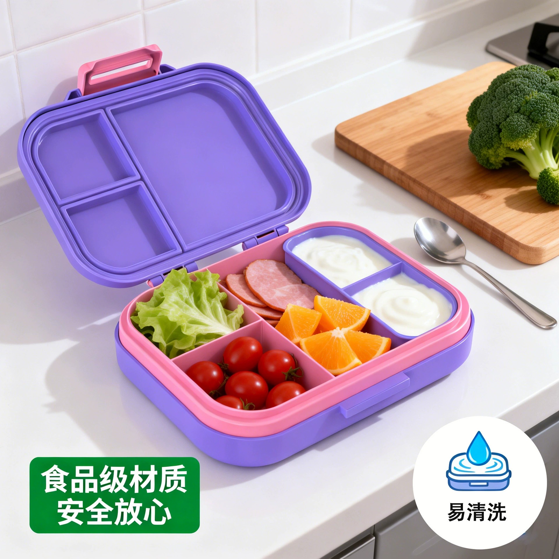 Wholesale student lunch boxes, microwaveable lunch boxes, portable lunch boxes for office workers, outdoor camping, and fruit storage boxes