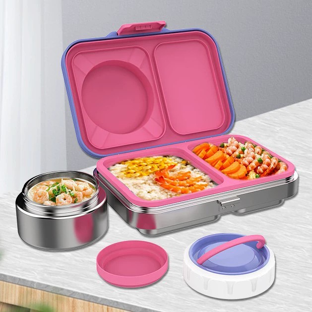 Wholesale student lunch boxes with stainless steel and insulated containers, microwaveable lunch boxes, portable lunch boxes for office workers